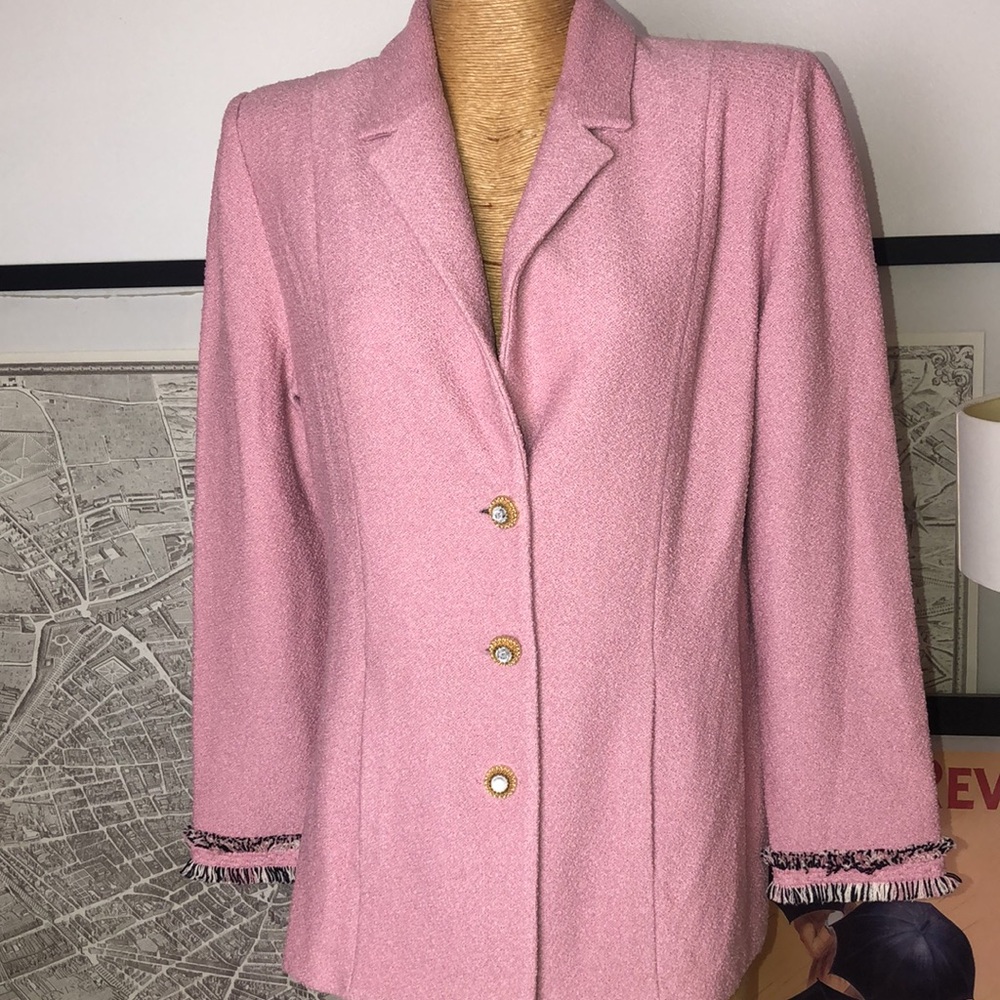 ST.JOHN collection by Marie Gray lavander tweed Blazer Size 12
